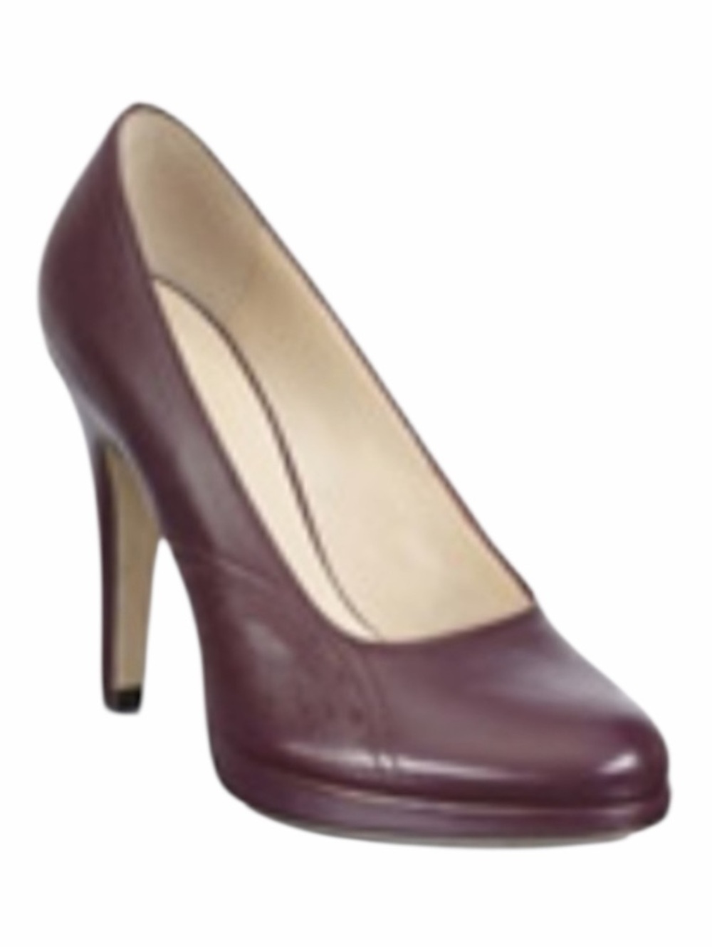 Julie Lopez Burgundy Leather Carli 4” Pump Heels